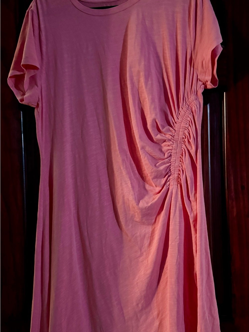Universal Thread Pink Side-Ruched Short Sleeve Tunic